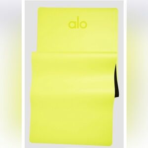 Brand new sold out color Alo Yoga Warrior Mat+ strap in color highlighter yellow